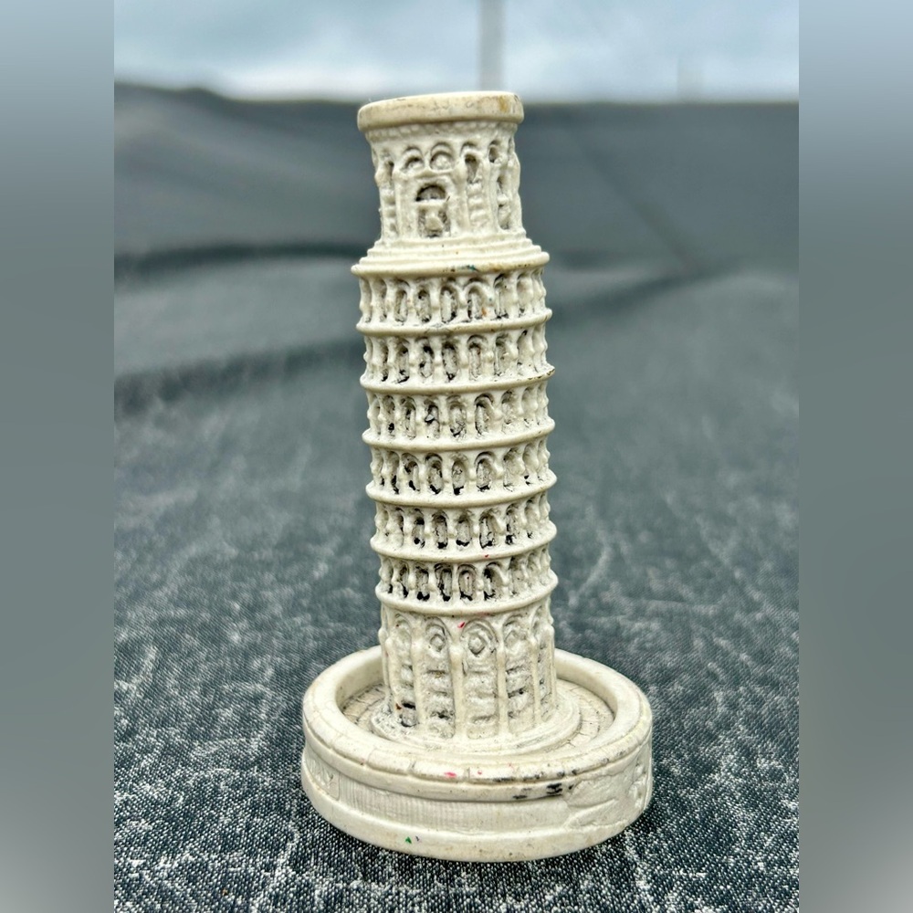 Vintage Miniature Italian Composite Resin Figurine Model LEANING TOWER Of PISA